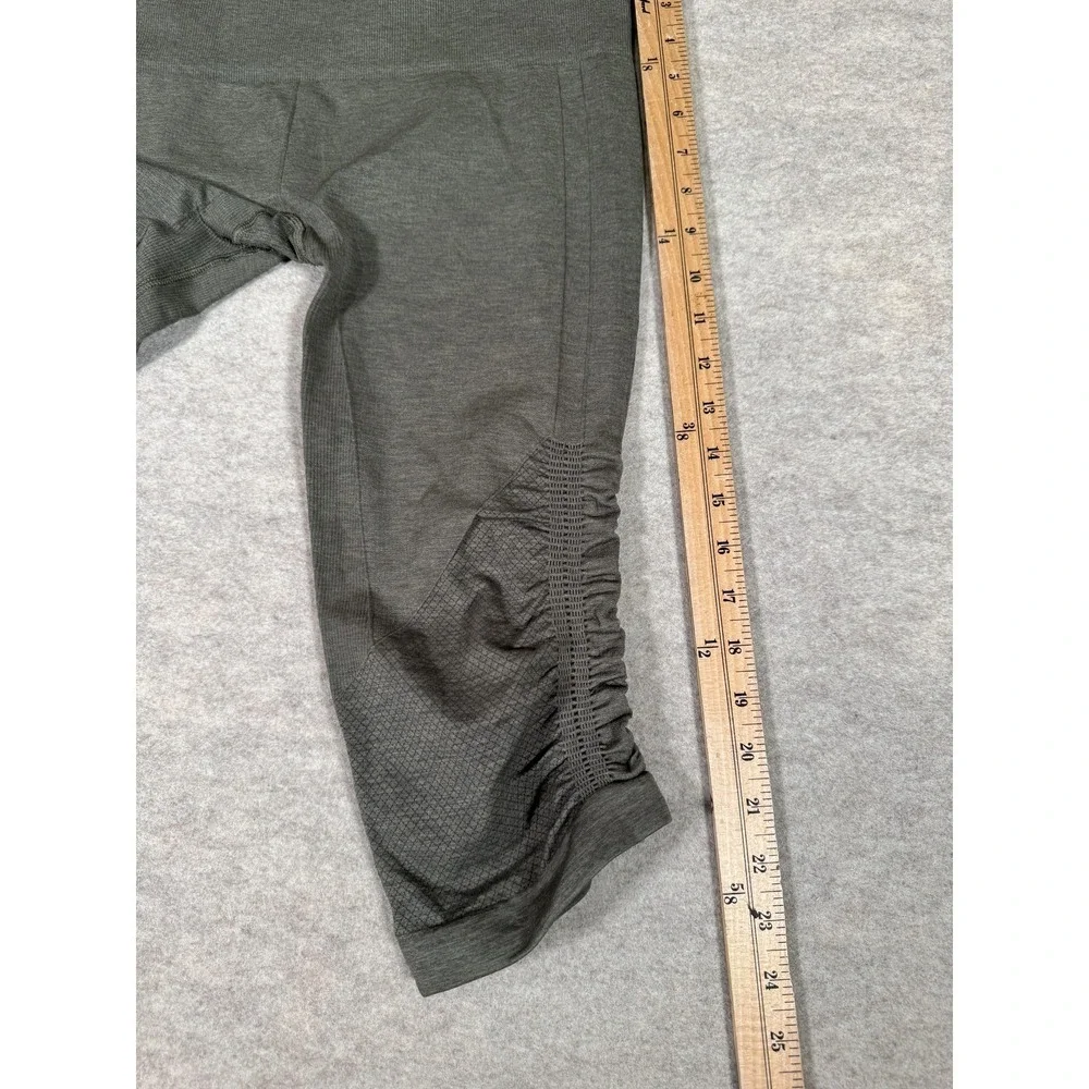 Lululemon Leggings Womens 8 Gray Capri Ruched Sides High Rise Yoga Athletic Gym